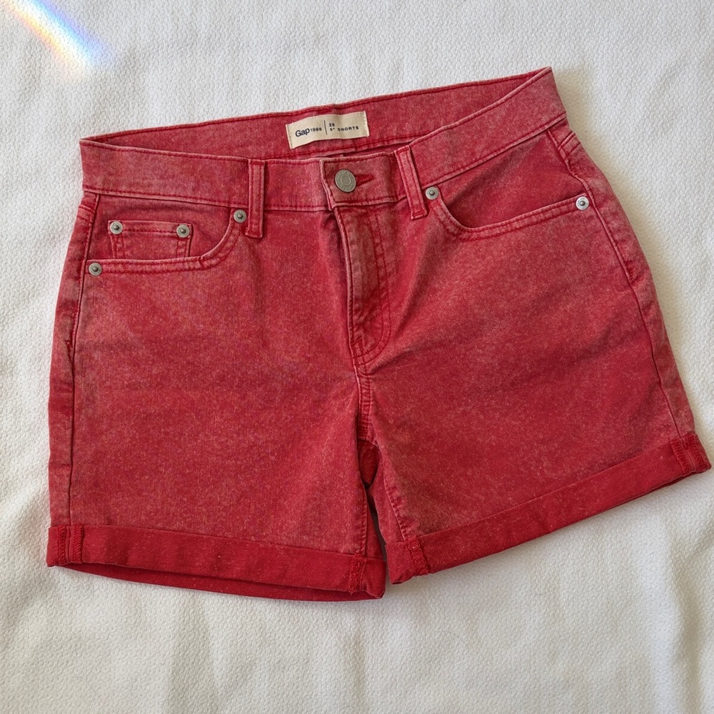 GAP Women's Vibrant Red Jean Shorts Size 25